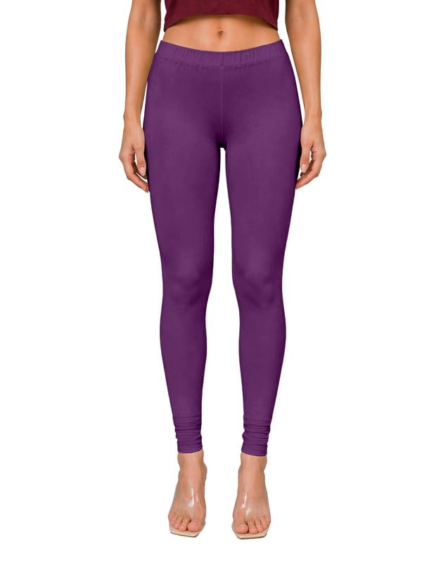 Image of TRENDMALLS Women's Microfiber Elastane Stretch Soft Churidar Length Leggings with Ultrasoft Waistband