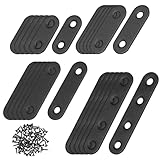 DOITOOL 32 Piezas Código de esquina de acero inoxidable soportes planos soporte de esquina soporte de fijación plano abrazadera de placa soportes metalicos para baldas riostra recta Black