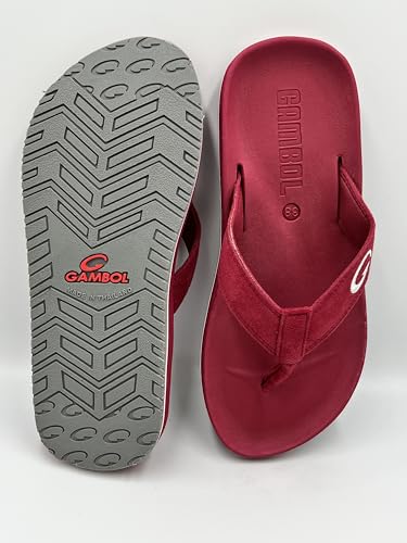 GAMBOL Women’s Flip Flops | EVA Rubber | Elegant Beach Style & Supreme Comfort | Suede-Look Fit with G-BOLD Flip Flop Technology | Ultra-Lightweight for Travel (Red/UK 6) - Image 9
