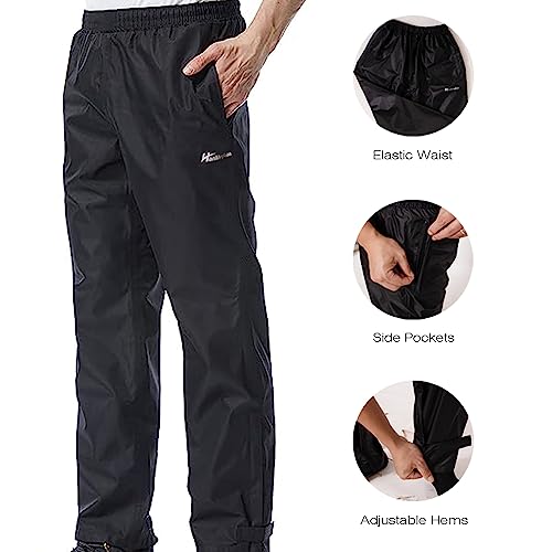 Men's Rain Pants Waterproof Over Pants Windproof Lightweight Hiking Pants Work Rain Outdoor for Golf, Fishing3