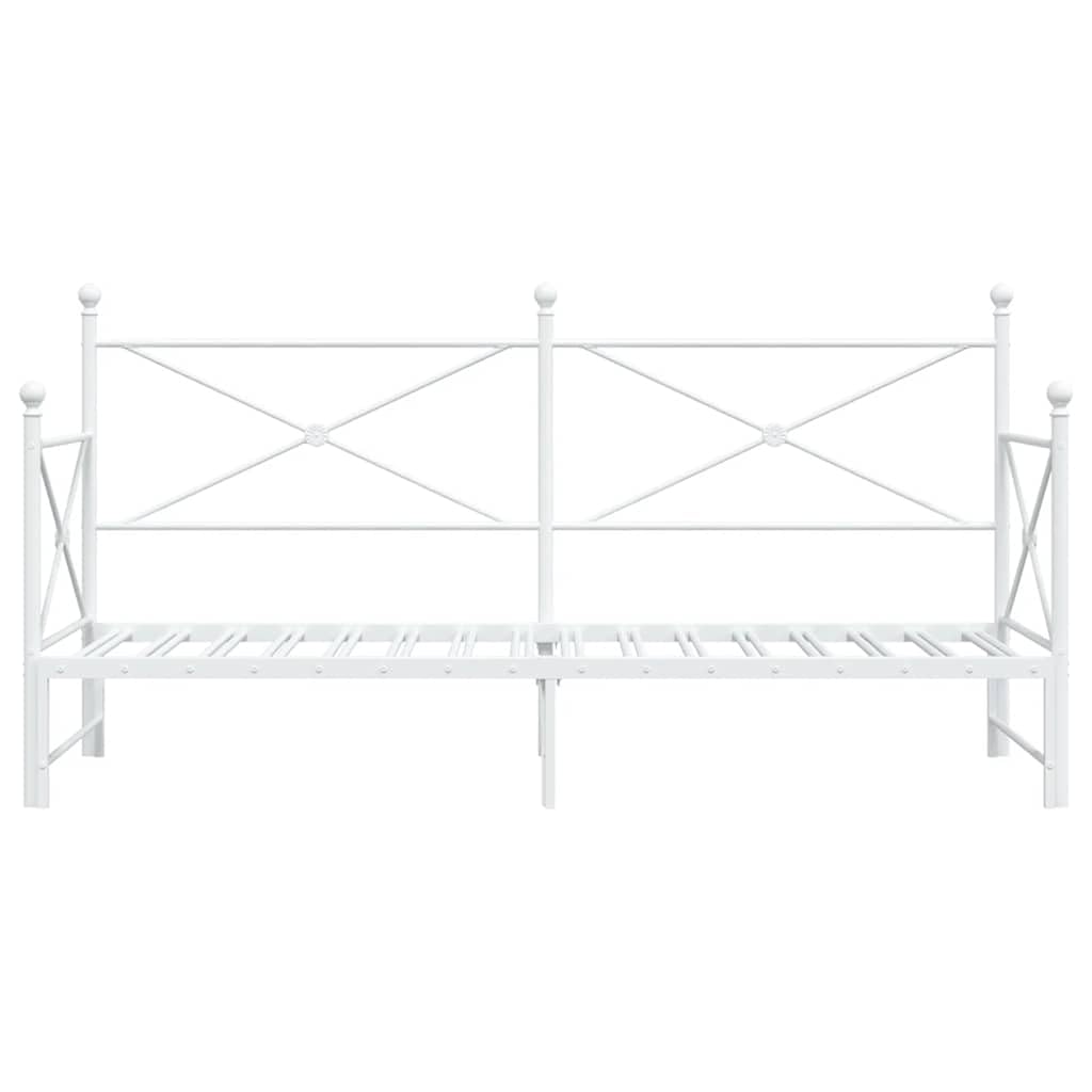 vidaXL Divano Letto Estraibile Senza Materasso Bianco 80x200cm Acciaio, Divano Letto con cassetti, Divano Letto, Divano Letto da Soggiorno