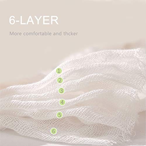 Muslin Baby Blanket,Soft Cotton Swaddle Wrap Blanket, 6-Layer Thick Gauze Muslin Blanket For Toddler Newborns, 41 X 43 Inches Muslin Baby Bath Towel For Boy Girl (White) #TOP2