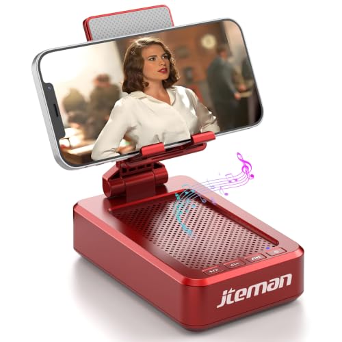 JTEMAN Bluetooth Speaker with Cell Phone Stand,Gifts for Men Tech Gadgets