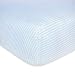 Burt's Bees Baby - Fitted Crib Sheet, Boys & Unisex 100% Organic Cotton Crib Sheet For Standard Crib and Toddler Mattresses (Sky Blue Thin Stripes)