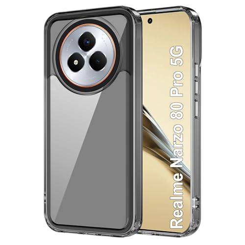Image of Zapcase Back Case Cover for Realme Narzo 80 Pro 5G | Compatible for Realme Narzo 80 Pro 5G Back Cover | Case Cover with Camera Protection | (TPU + PC | Translucent Black)
