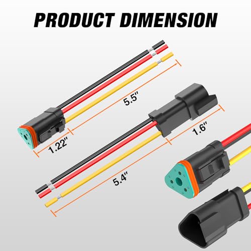 Image of Nilight 3 Pin DT Connectors 16AWG 6 Kits Male&Female Electrical Connector