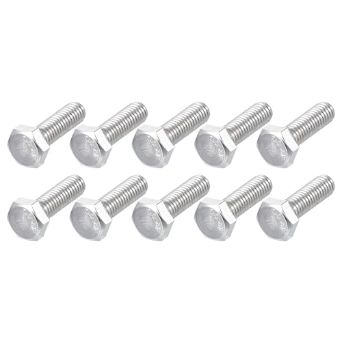 Image of METALLIXITY Hex Bolts (M6-1x20mm) 25Pcs, 304 Stainless Steel Coarse Fully Threaded Hex Head Screw Bolt Machine Screws - for Furniture Repair, Silver