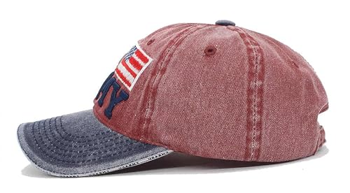 Image of Denim Us Army Flag Style Cotton Embroidered Adjustable Baseball Cap for Adult Men Women Unisex