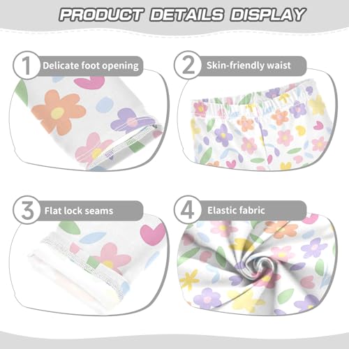 senya Girls Printed Leggings Yoga Pants Cute Flowers Pattern for Kids in 4t to 10 Years, 4T3