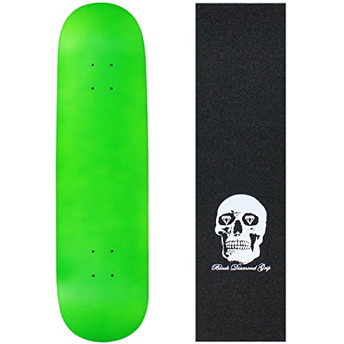 Moose Skateboard Deck Blank Neon Green 8.0" Skull Grip