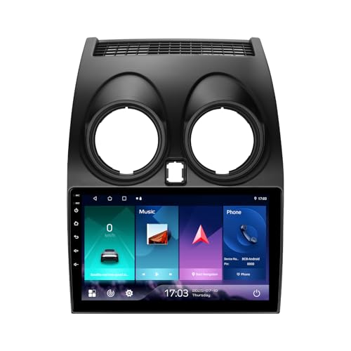 Ossuret Autoradio Stéréo pour Nissan Qashqai J10 2006-2013, 2+32 Go Android 14 Navigation GPS Écran Tactile 9 Pouces avec Carplay Bluetooth Commande au...