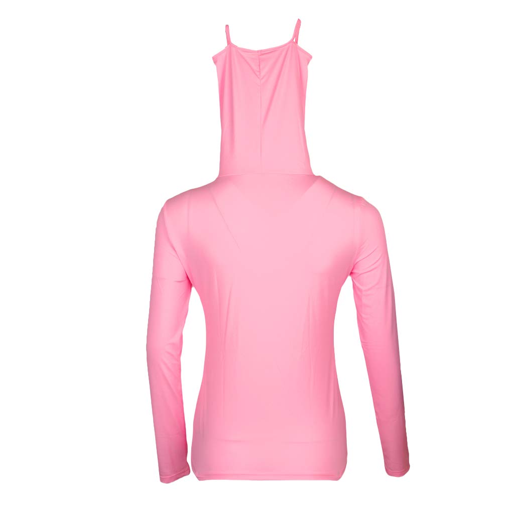 nivaa Elastic Women Golf Cooling T shirt Rash Guard with Anti-UV Mask Pink M-picture-35