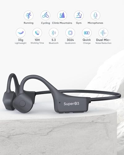 Image of Bone Conduction Headphones - Bluetooth 5.2 Open Ear Headphones IP67 Waterproof Sport Earphones with Noise-Cancelling Mic - Wireless Bone Conducting Headset for Running Hiking Cycling