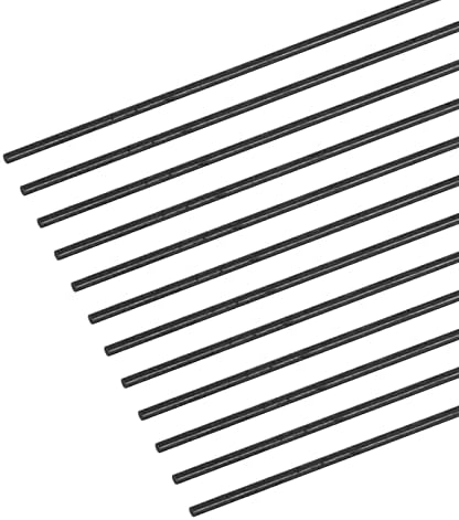 sourcing map Carbon Fiber Rod 2.5mm x 100mm 12pcs