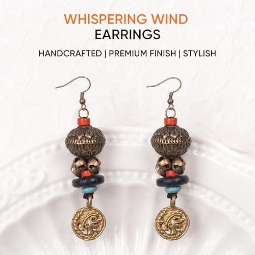 Image of Handcrafted Tribal & Dhokra Art Earrings Collection for Women - Royal Boho Statement Designs in Brass, Wooden, Beaded & Geometric Styles