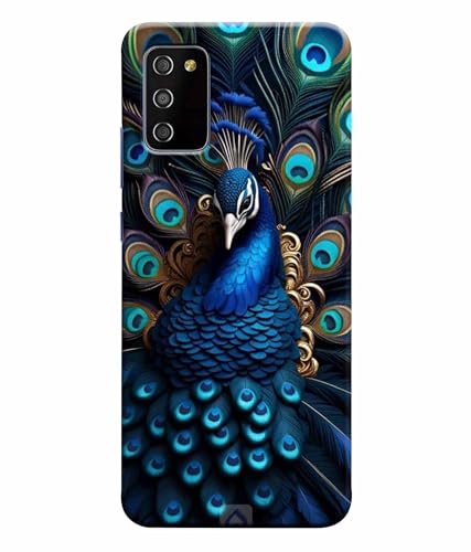 Image of Printed Hard Back Case Cover & Compatible for Samsung Galaxy M02S / Samsung Galaxy F02S | Peacock Vector Art (Multicolor) - D1206