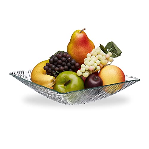 Ciotola In Vetro Per Frutta E Insalata - 23 Cm, Grande, A Forma Di Petalo Con Base A Tre Gambe - 5