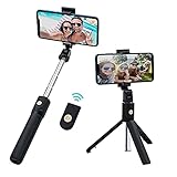 Mcbazel Bluetooth Selfie Stick mit integriertem ausziehbarem Stativ Ständer, drehbare Telefonhalterung mit drahtloser Fernbedienung für Smartphones
