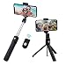 Mcbazel Statyw do selfie Bluetooth, 3 w 1 mini wysuwany aluminiowy kij do selfie z bezprzewodowym pilotem do iPhone 12/11 Pro/Max/XS, Android, Samsung Galaxy Note/20/10/S10, Blackberry