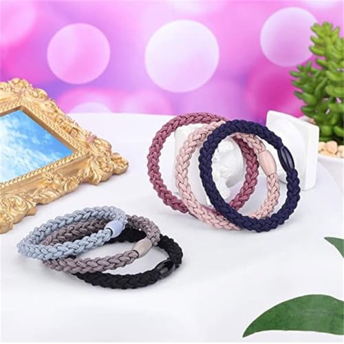 Braided Hair Ties, 12 Pcs 3 Inch Multicolor Cotton Elastic Soft Stretchy Ponytail Holders for Women Hair Styling — view 6