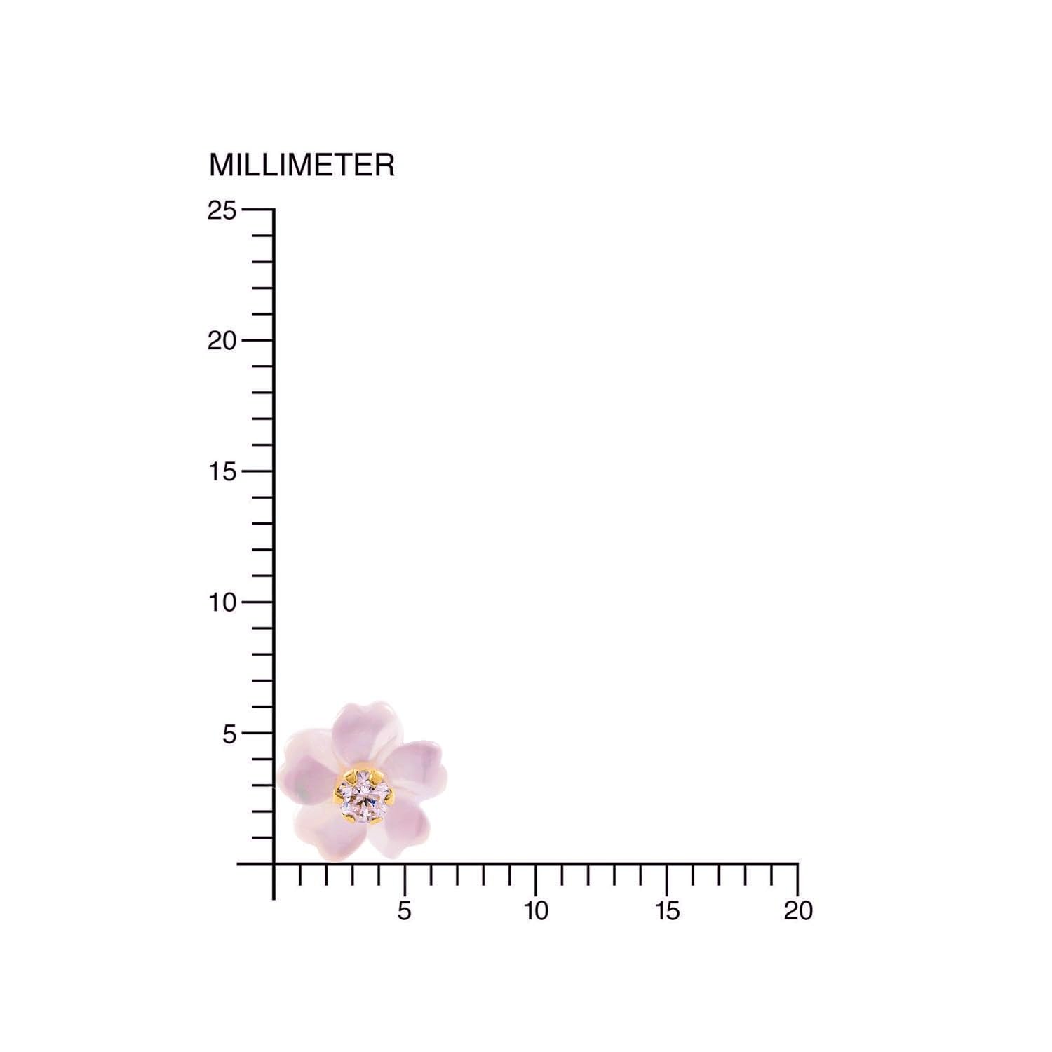 Damen & Kinder Perlmutt pink Blumen Ohrstecker - Gelbgold 9 Karat (375) - Mondepetit - Geschenkbox - Garantiezertifikat