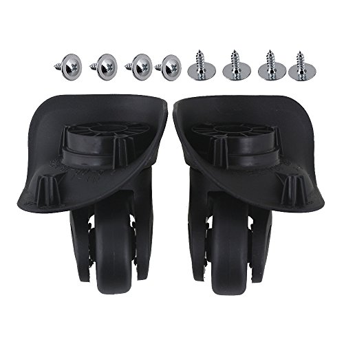 BQLZR 9.1cmx9.7x4.9cm Negro Izquierda y Derecha Lightweigt Ruedas de Equipaje Accesorios para...