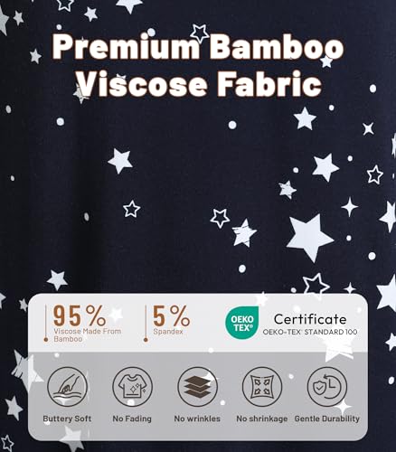 Image of NACHILA Nightgowns for Women-Viscose Made from Bamboo, V Neck Sleepshirts Short Sleeve Sleepwear Cool Nightshirt