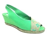  BELLISSIMA Scarpe Sandalo Sandali Donna Miami 60 Tessuto Verde Originale PE New