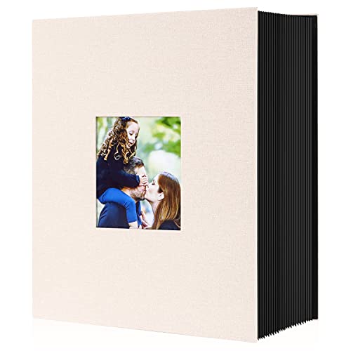 Image of Ywlake Photo Album 4x6 1000 Vertical Pockets, Extra Large Capacity Linen Cover Picture Albums Holds 1000 Vertical Photos Only Beige