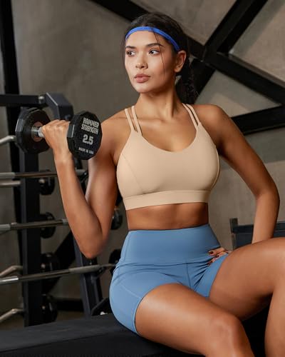 Image of RUNNING GIRL Sports Bras for Women,Strappy Crisscross Back Padded Low Impact Running Sports Bra with Removable Cups