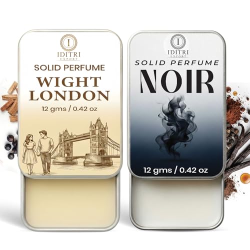 Image of Solid Perfume |wight london&Noir Alcohol Free Wax Perfume Balm, Long Lasting | Pocket Tin 12g, Pack Of 2| Non Greasy Smooth Glide, Travel Friendly Men And Women