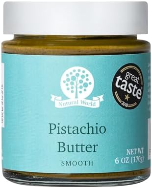 Nutural World - Smooth Pistachio butter 6 Oz (170g) - 100% pure single ingredient - Great Taste Award winner