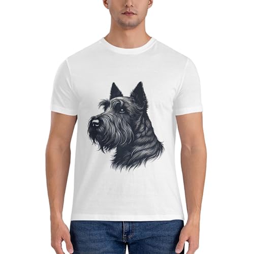 Reviews de Ferrioni Blue Terrier que puedes comprar esta semana. 40 Wxenaiedk - playera de algodón para hombre y mujer, estilo casual, Scottie Dog Scottish Terrier, Blanco, X-Large