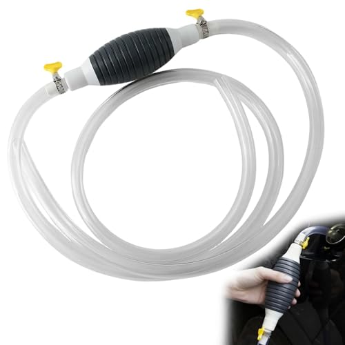3M Fuel Petrol Syphon Pump Manual Petrol Diesel Liquid Transfer Hand Pump Portable Siphon Hose for Car Boat Fish Tank Gasoline Water