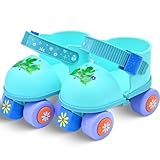 SMOOJOY Toddler Roller Skates for Kids Boys Girls Ages 2-5 Adjustable Quad Skate Shoes for Beginners Green Rollerskates patines para niños