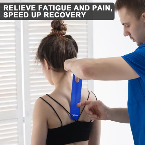 Image of CKeep Kinesiology Tape, 2 Rolls 2 Inch Wide Elastic Precut Strips, Blue | Cotton Latex Free Hypoallergenic Breathable Athletic Tape, Sticky & Waterproof Kinetic Tape for Joint Support Injury & Sprain