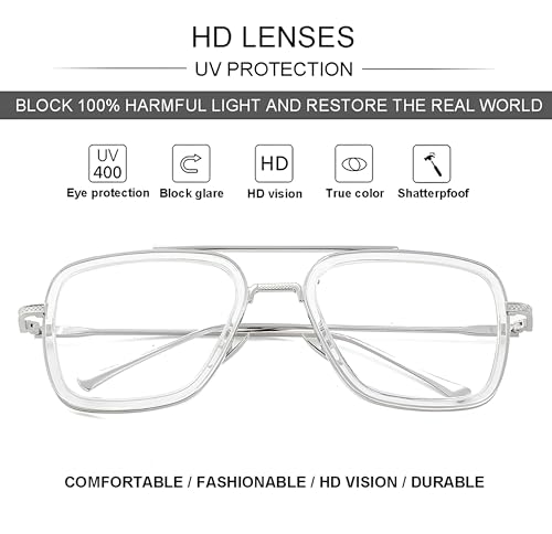 Image of ARICKS Tony Stark Style Blue Light Blocking Glasses for Men Women, Iron Man and Spider-Man Computer Gaming Glasses by Computer /Tablet /Laptop /Mobile