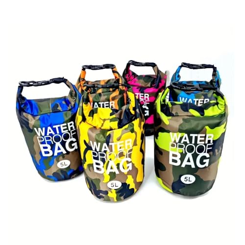 Mochila de armazenamento de rolo de 5L, bolsa seca impermeável, para caiaque, rafting, passeios de barco, natação, acampamento, caminhadas, praia, pesca, azul (rblue)