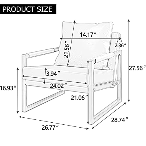 Sillón moderno de cuero sintético negro con cojín miniatura 3