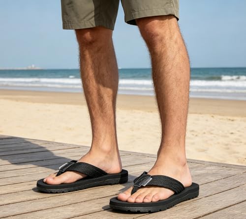 Image of Eagsouni Mens Womens Flip Flops Beach Thong Sandals | Unisex Comfortable Walking Thong Sandals，Beach Pool Water Slip On Indoor Outdoor