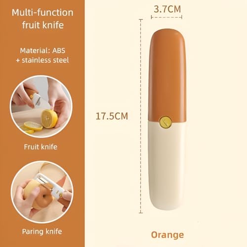 Image of 2 in 1 Stainless Steel Foldable Peeler Knife - Portable Pocket Fruit & Vegetable Cutter, Compact Travel Kitchen Tool with Protective Case