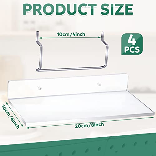 Lounsweer 4 Set Pegboard Shelf Clear Acrylic Shelf With Metal Hooks Peg Board Organizer Accessories Storage Shelf For Pegboard Display Wall Craft Room Home Garage Nursery Kitchen Workbench thumb #2