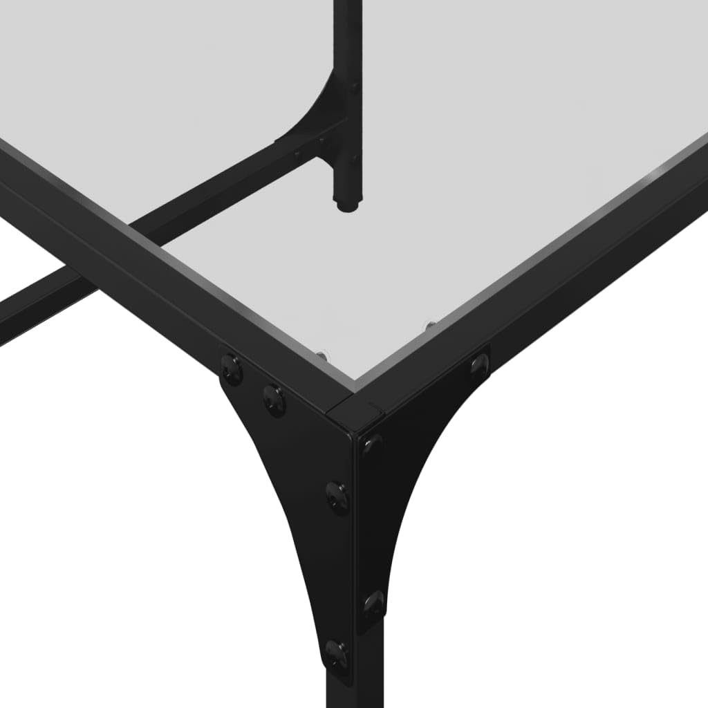 vidaXL Tables Basses gigognes 2 pcs Dessus en Verre Transparent Acier