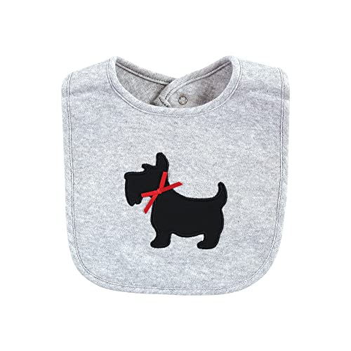 Image of Hudson Baby Unisex Baby Cotton Bibs, Scottie Dog, One Size