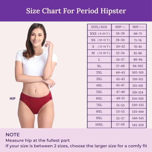Image of ADIRA | Period Panty for Women | Hipster Fit Leakproof Panty for Periods | for School, Travel & Work | Low to Medium Flow | Use with Pad | Leakproof & Breathable | Pack of 1