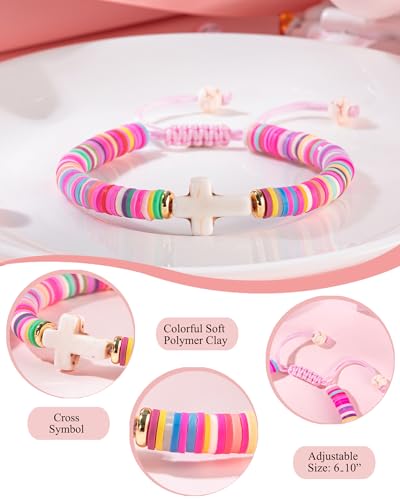 Shonyin Adjustable Cross Bracelet for Girls,Kindergarten Preschool Graduation First Communion Baptism Easter Confirmation Gifts for Girls4