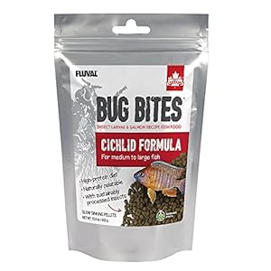 Fluval Bug Bites Cichlid Fish Food, Granules for Medium to large Sized Fish, 15.8 oz.