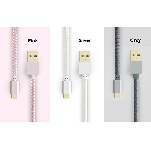 Micro USB Cable 3 Packs Cell Phone Cables - 4.9feet 3.3 ft 1.6ft - with Golden Connector - Strong Braided 24AWG - 3 Color Pack Charging USB Cable for Samsung Galaxy Nexus HTC E Book Reader