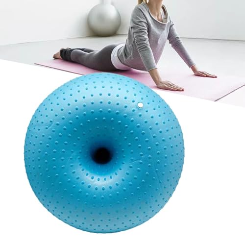 Perfeclan Ballon d'exercice Donut Ball Siège Flexible Gonflable Épais Ballon de Yoga Ballon de Fitness pour Pilates Yoga Entraînements Core Training Gym, Bleu – vue 5