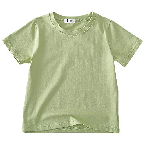 Image of KISBINI Little Girls Boys Short Sleeve T-Shirt Cotton Solid Tees for Toddlers